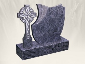 Papal Cross Blue Lagoon Headstone
