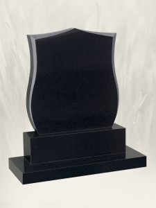 Shield Polished Finish Black Headstone